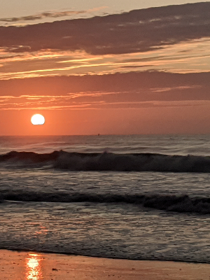 Sunrise swim. Narragansett Town Beach.