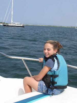 Enjoying Narragansett Bay as a kid!