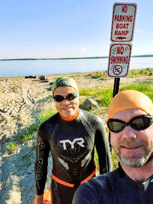 Early Season Swim at Conimicut Point Warwick